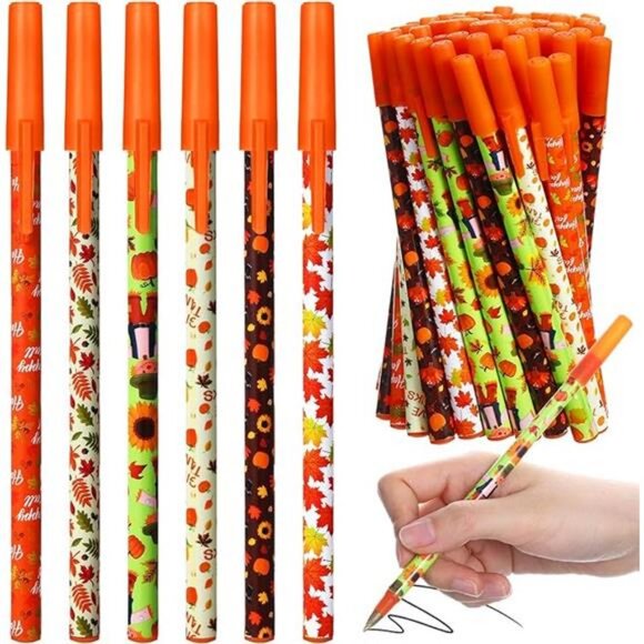 Yeaqee 48 Pcs Fall Pens Bulk Autumn Ballpoint Pen for Kids Adults Back to - Picture 7 of 7